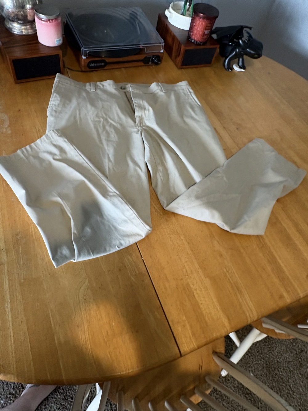 Lee Total Freedom Relaxed Fit Men's Tan Chino Pants Size 38x32 Flat Front
